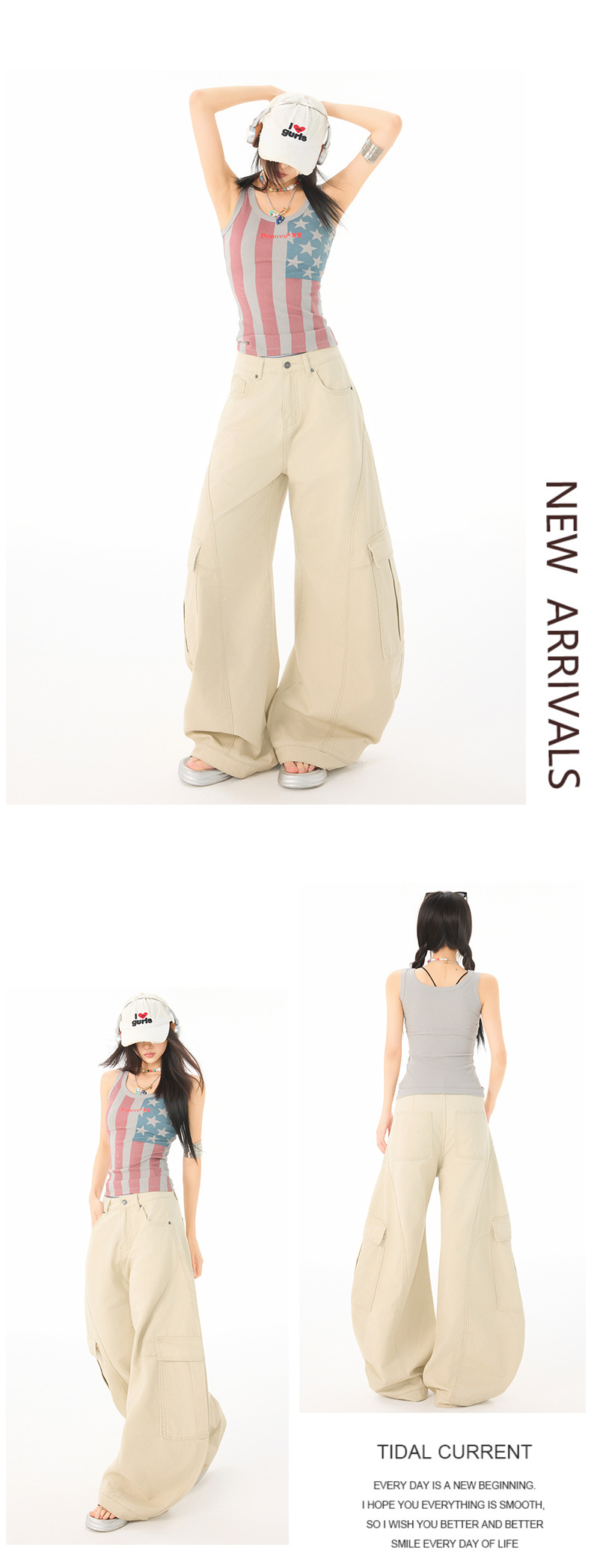 Women's Pants Wide Leg Denim Trousers with Cool Style and Summer Loose Fit