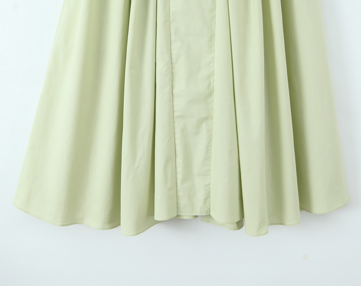 Sleeveless Strap-Neck Cotton Solid Fresh Flared Mid-Rise Dress