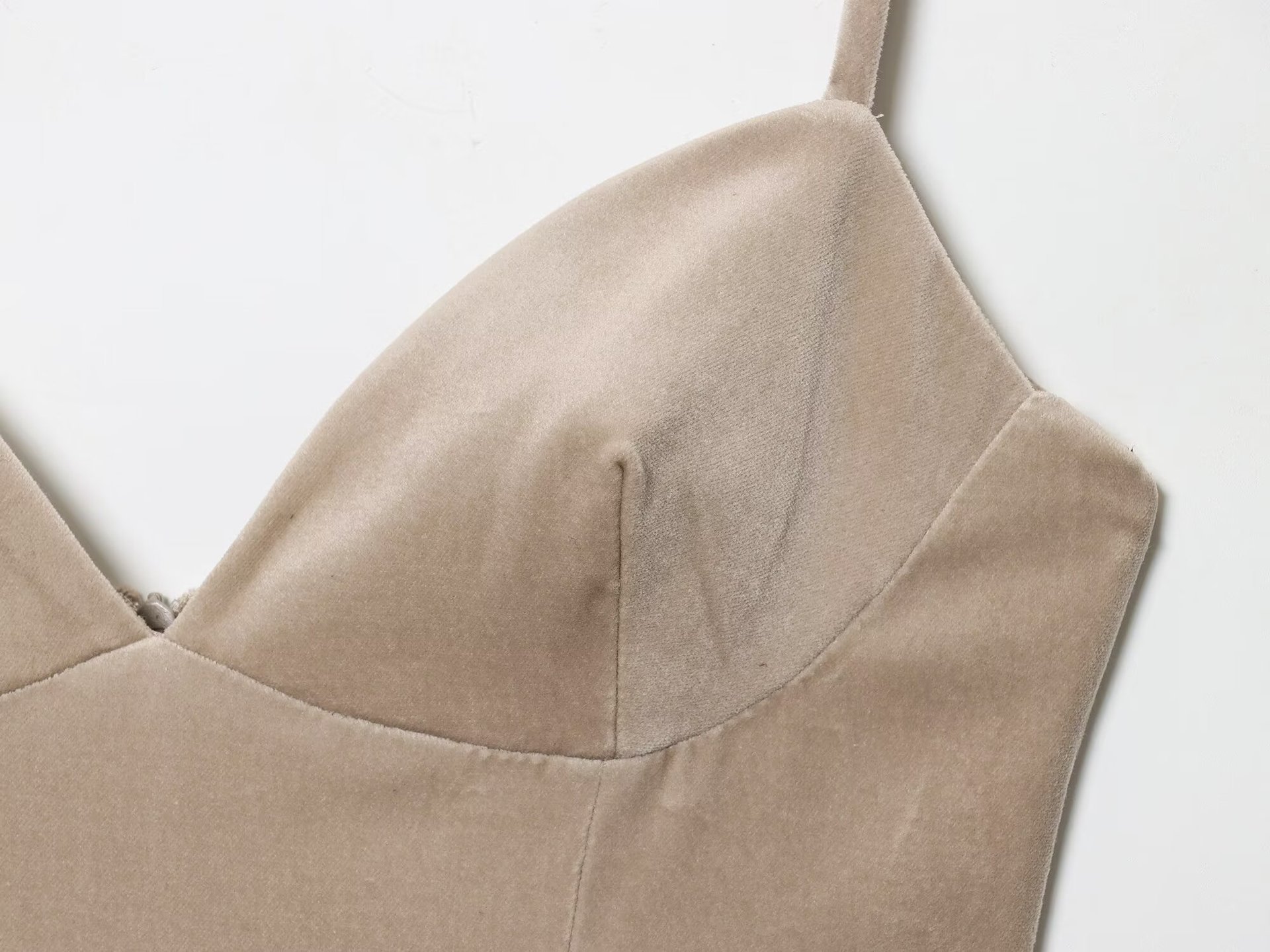 Gathered Spaghetti Strap Plunge Dress