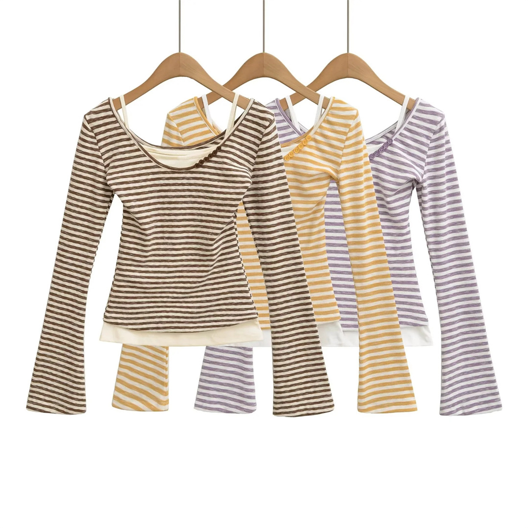 Ladies Asymmetric Vertical Fluted Slim Top