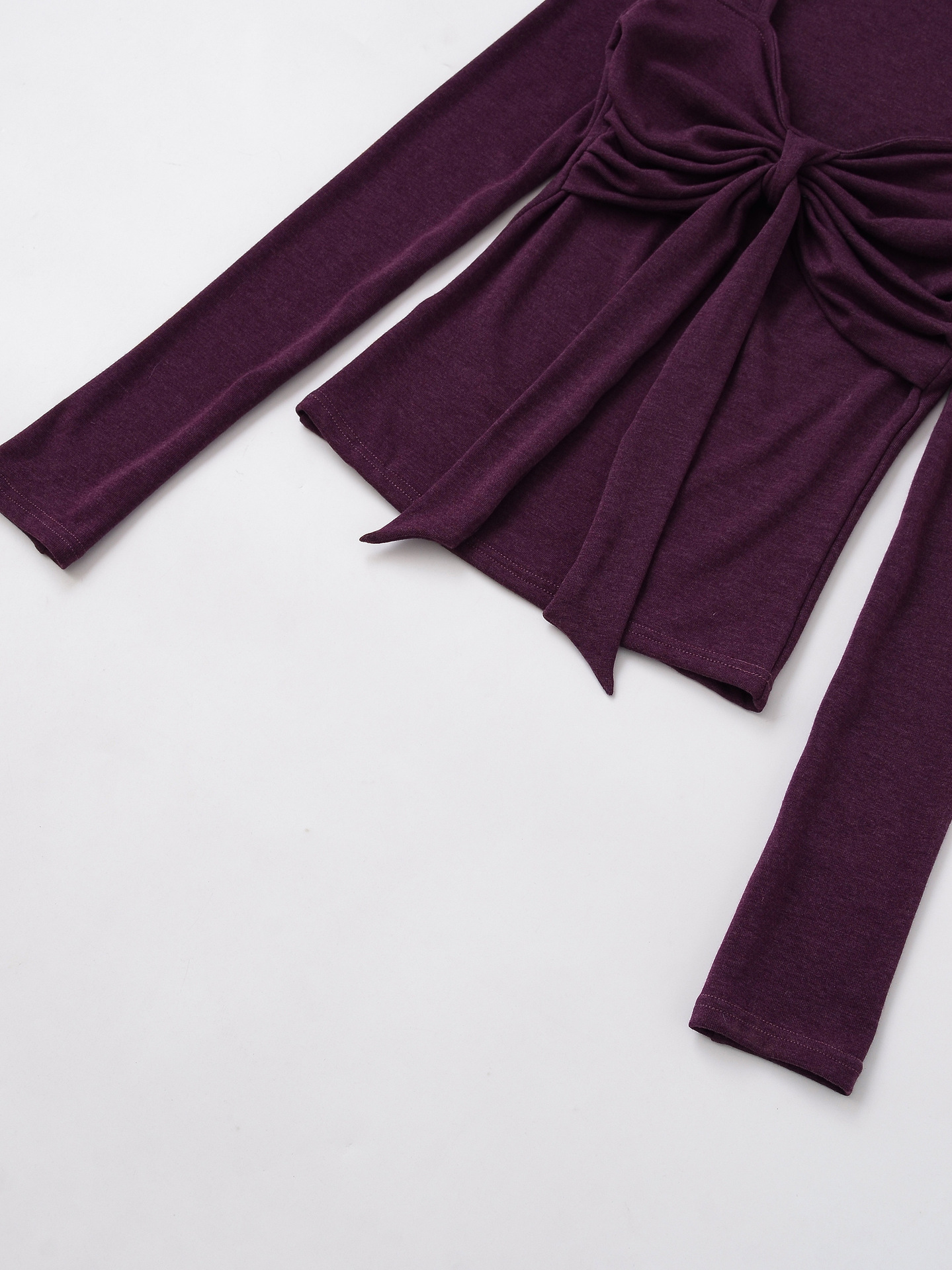 Square Neck Ribbon Tie Full Sleeve Tee