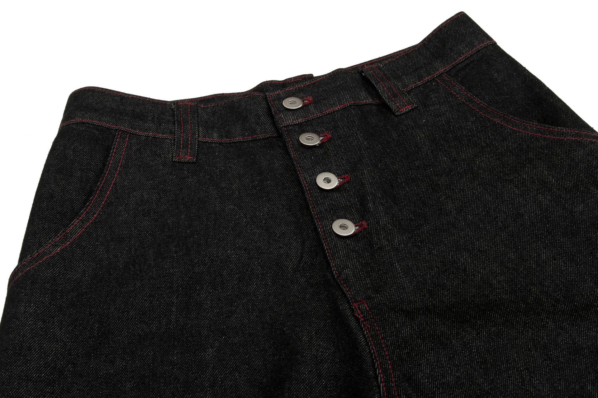 Street Retro Raw Denim Deconstructed Design Men's Loose Dagger Jeans
