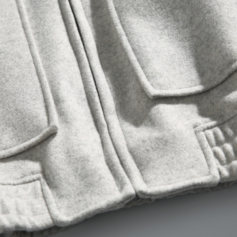 Plain Wool Oversized High Neck Jacket