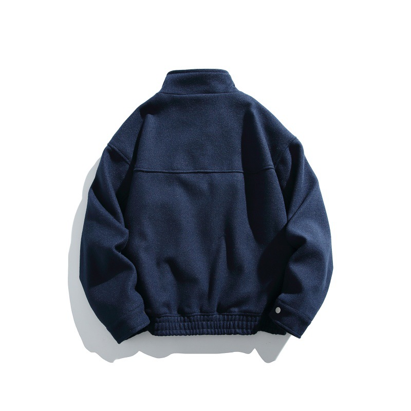Plain Wool Oversized High Neck Jacket