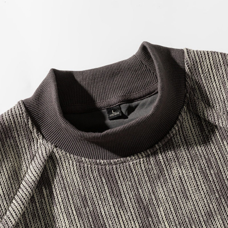 Mens Oversized Ombre Paneled Stand Collar Sweatshirt