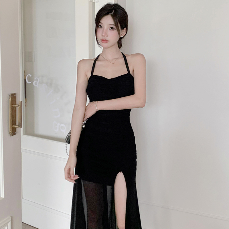 V-Neck Sleeveless Polyester Bodycon Maxi Dress