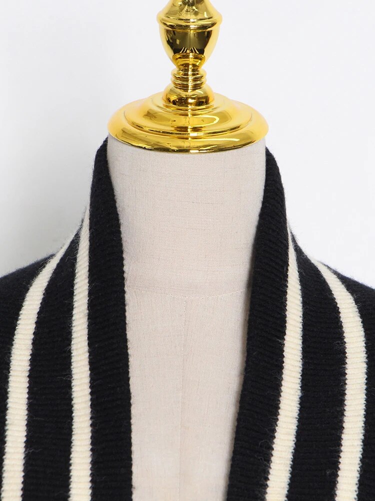 Ladies Relaxed Open Front Polyester Multi Tone Sweater