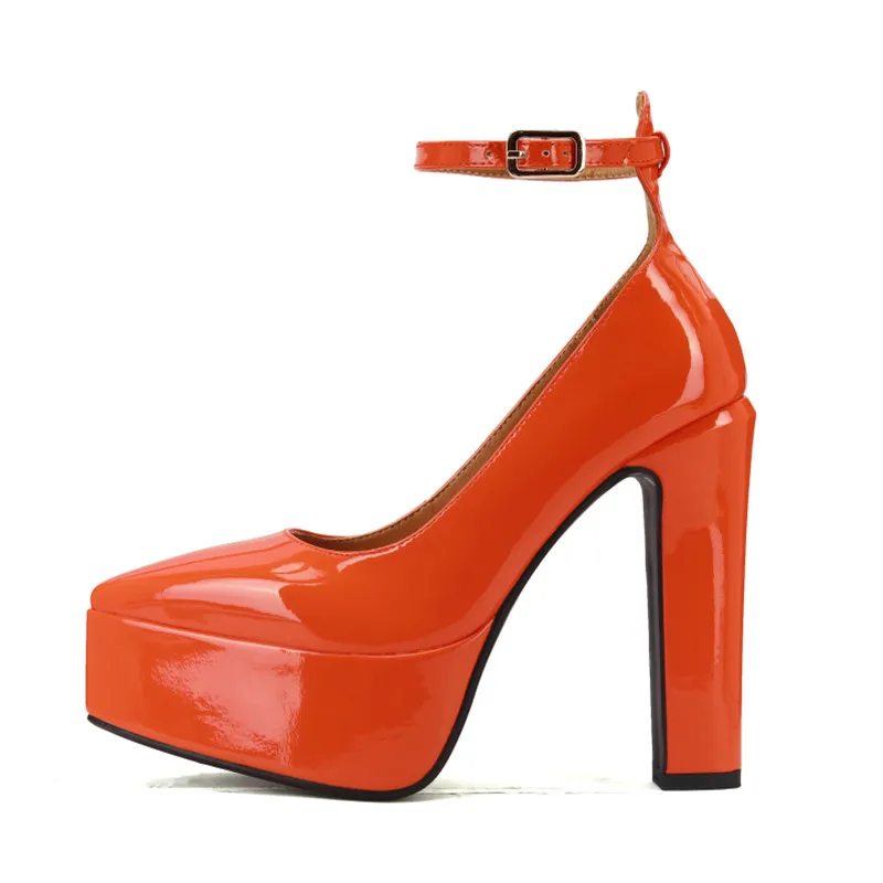 Ladies Shiny Stiletto Raised Sole Evening Shoes