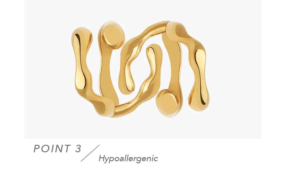 Y Shape Open Ring For Women Gold Color Stainless Stee Fashion Jewelry Rings Office