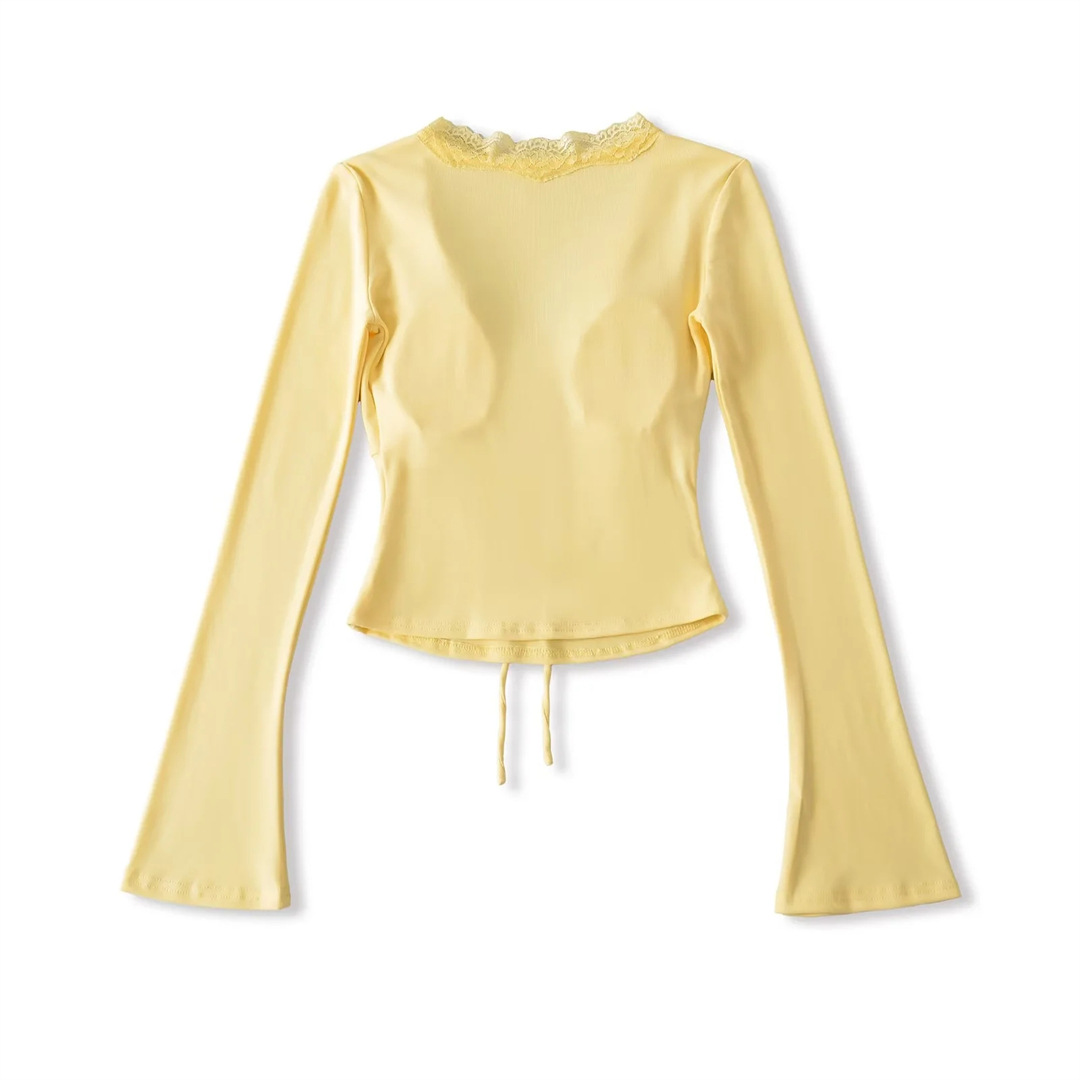 Solid Private Lady Plunge Neckline Slim Fit Top