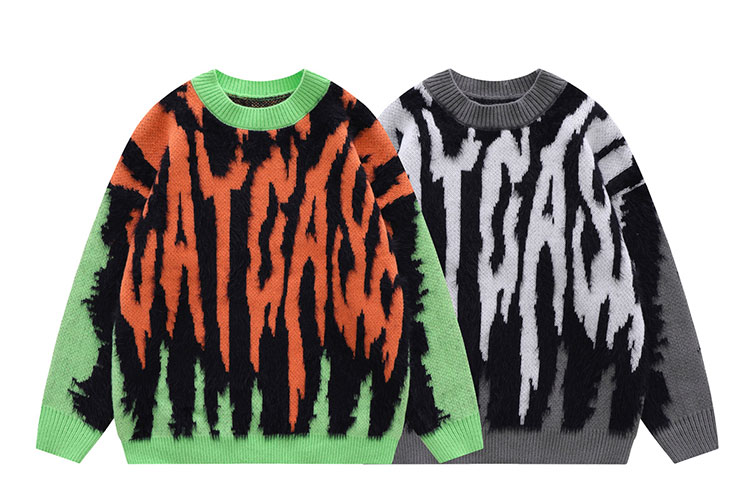 Chunky Baggy Retro Colorblock Sweater