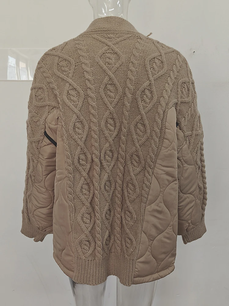 Ladies Oversized Chunky Knit Acrylic Blend Cardigan