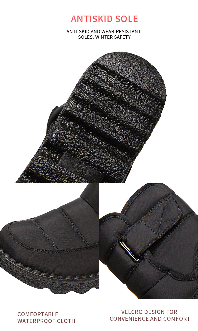 Winter New Snow Boots Women's High Top Waterproof Cotton Shoes Casual Short Tube Plush Plus Large Cotton Boots 43 Amazon