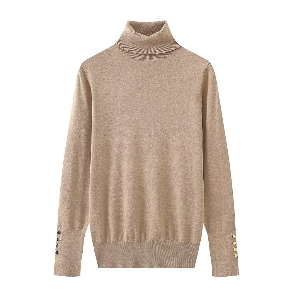 Ladies Urban High Neck Fitted Sweater