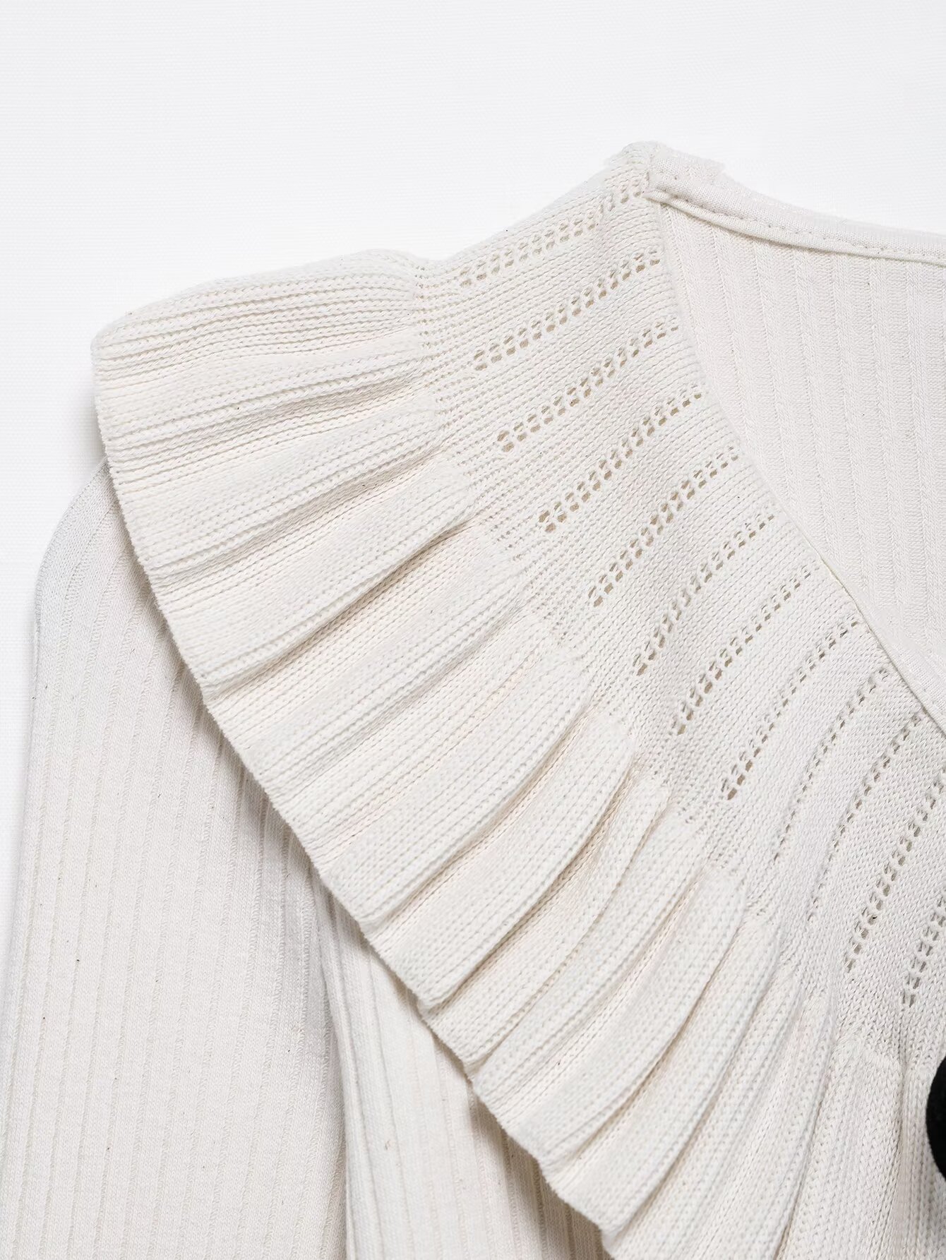 Solid Full-Length Scalloped Tie Front Cardigan
