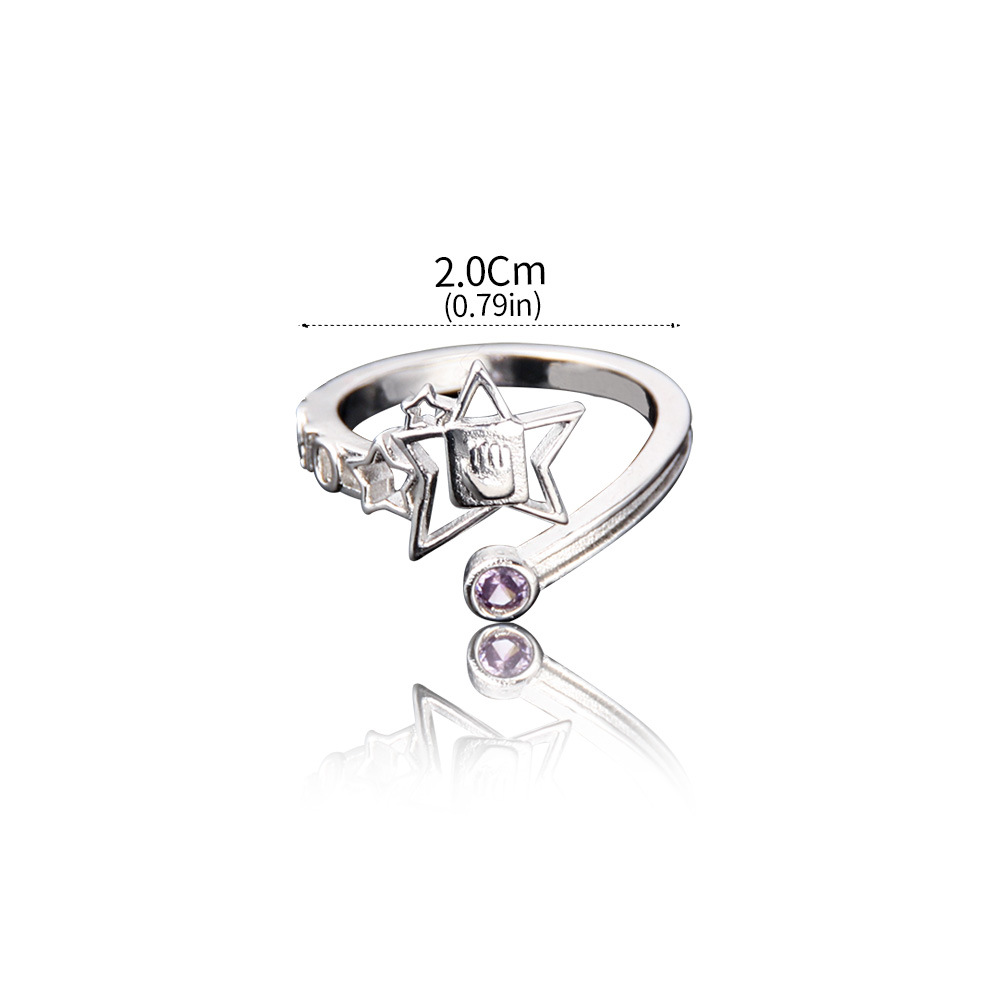 Anime JoJo's Bizarre Adventure Anime JoJo's Bizarre Adventure Josuke Higashikata Star Ring Stand Platinum Heart COS Ring