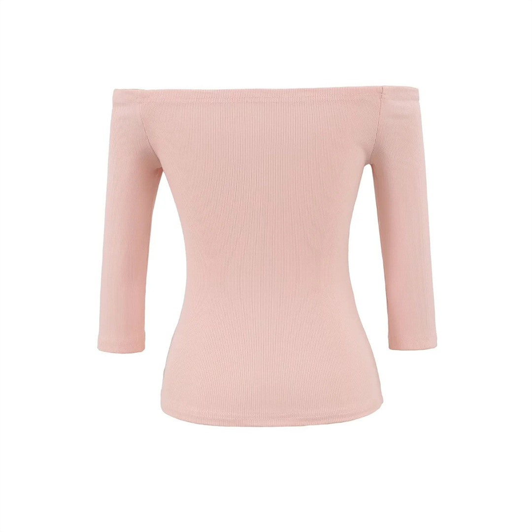Sexy Slim Three-Quarter Scoop Neck Bodysuit
