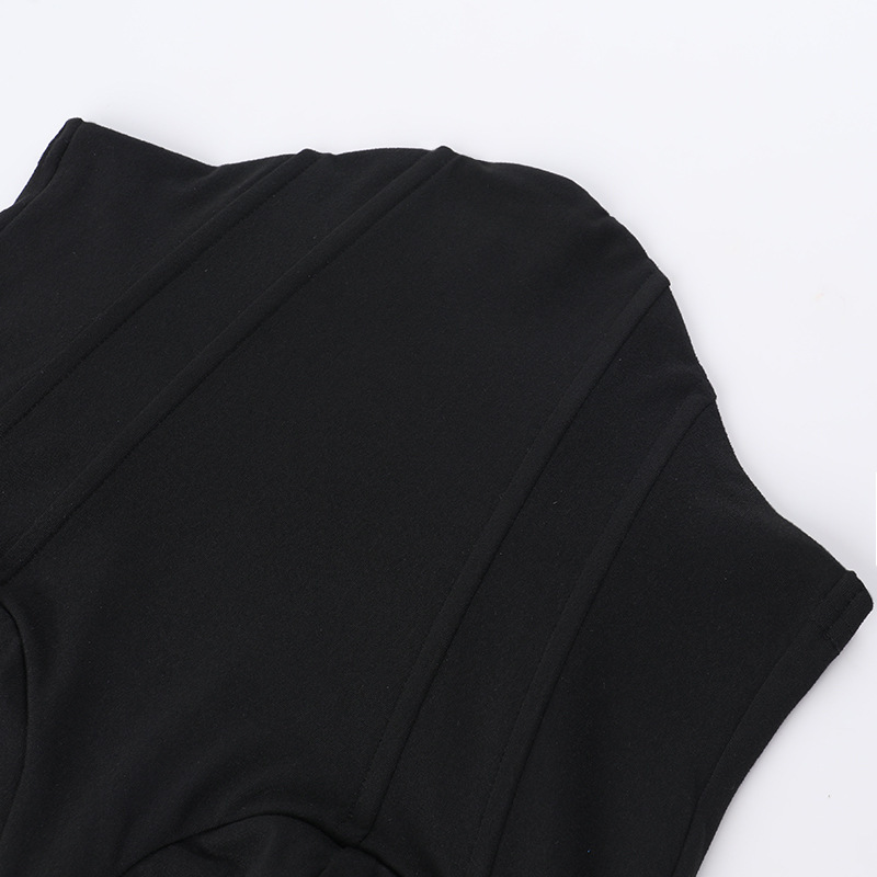 Slant Neck Long Sleeve Stretch Top