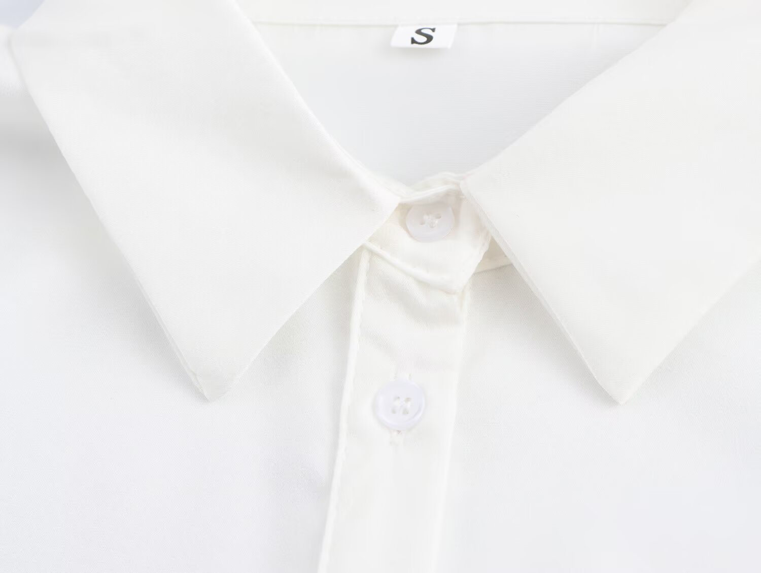 Solid Color Long Sleeve Tie Front Blouse