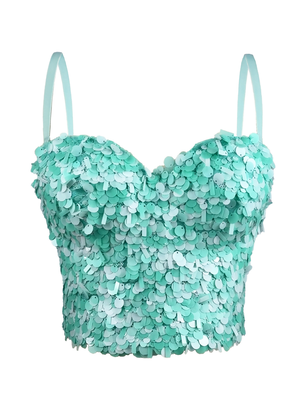Shiny Sequin Strapless Top Heavy Work Sexy Outerwear Backless Body Shaping Boned Bra Party Performance