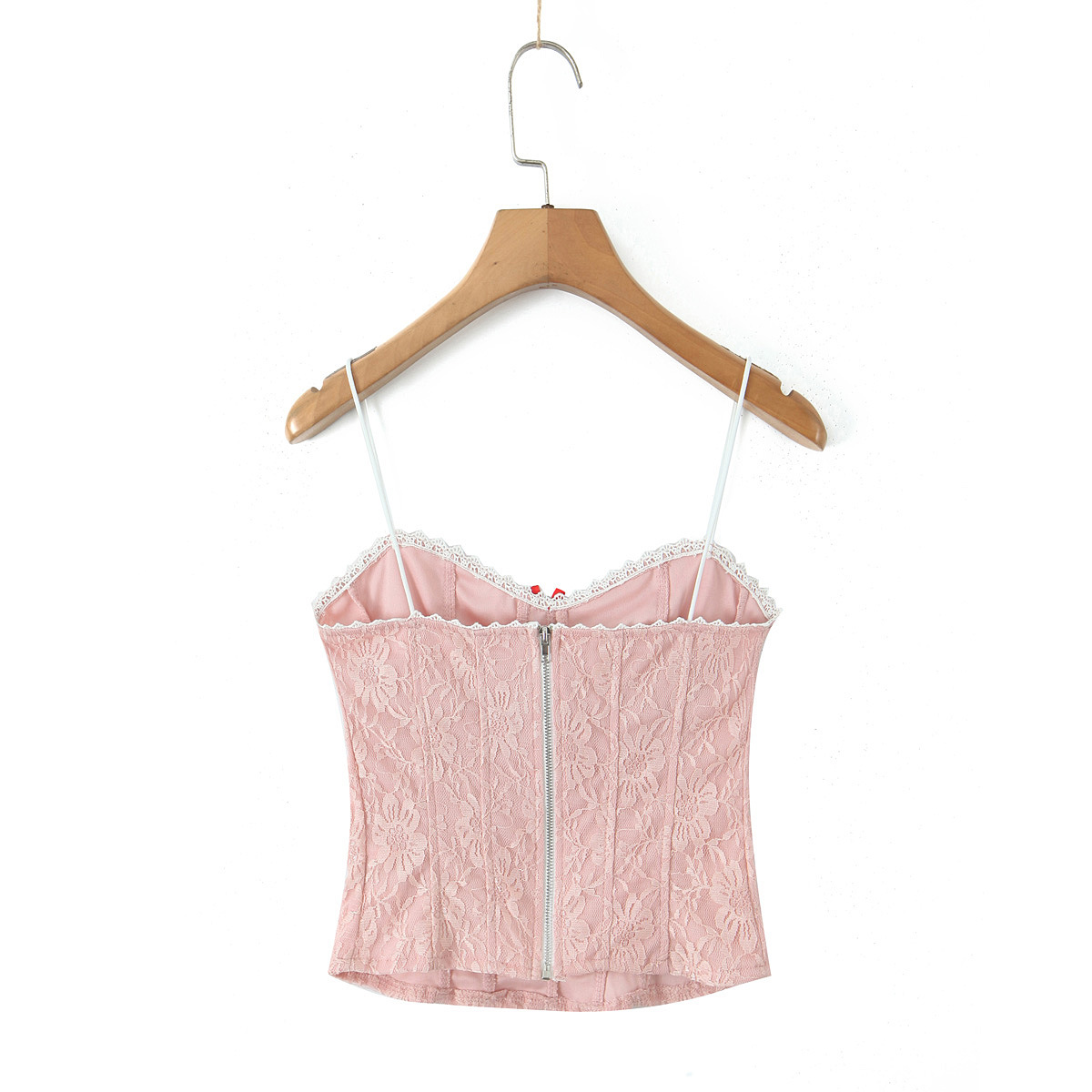 Lace bow strapless vest for women