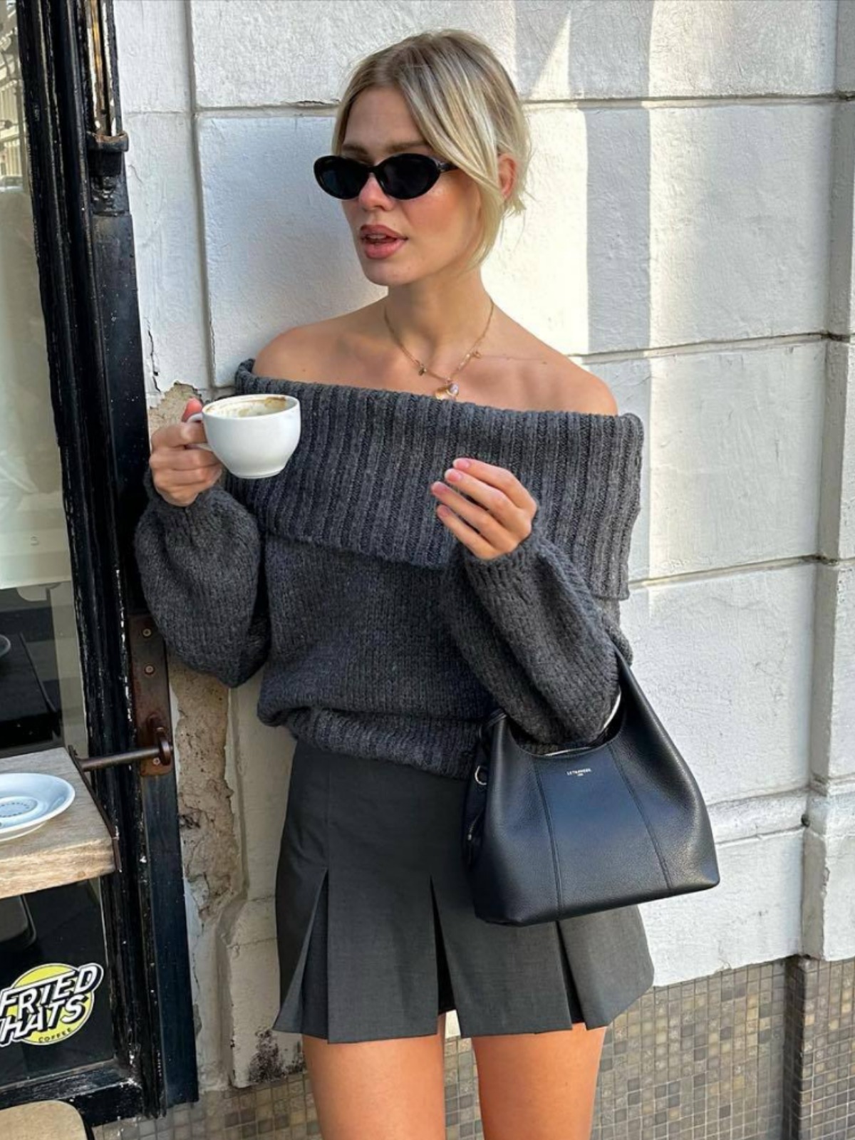 Women's autumn and winter clothing one neck off shoulder sexy slim fit solid color pullover sweater