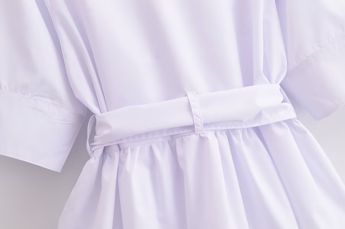 V-neck bow tie tied shirt top for women