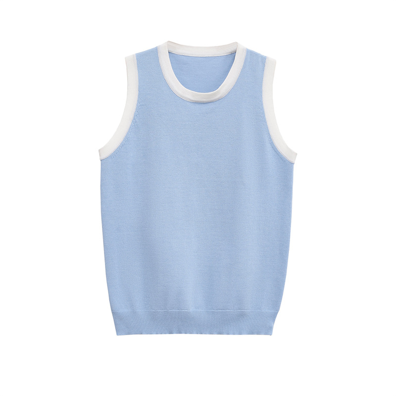 Open Front Sleeveless Polyester Sweater