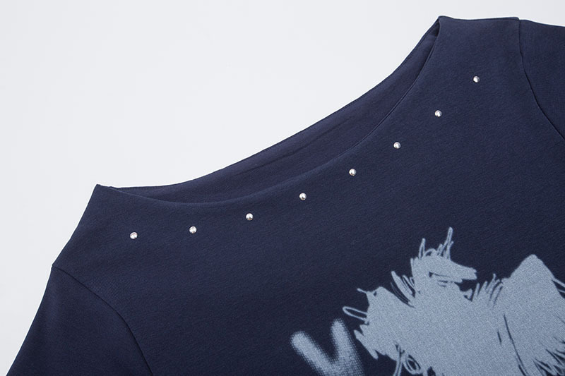 Summer New Slim Off-Shoulder Crewneck One-Shoulder T-Shirt