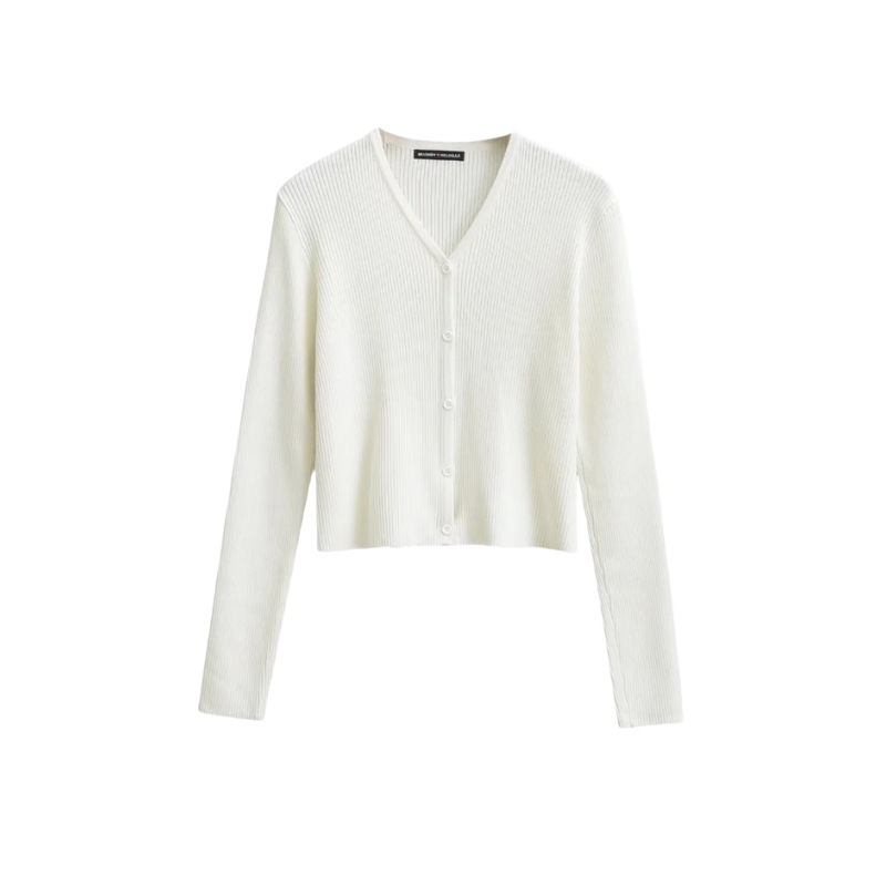 Ladies Business Slim Fit Solid Plunge Knit Sweater