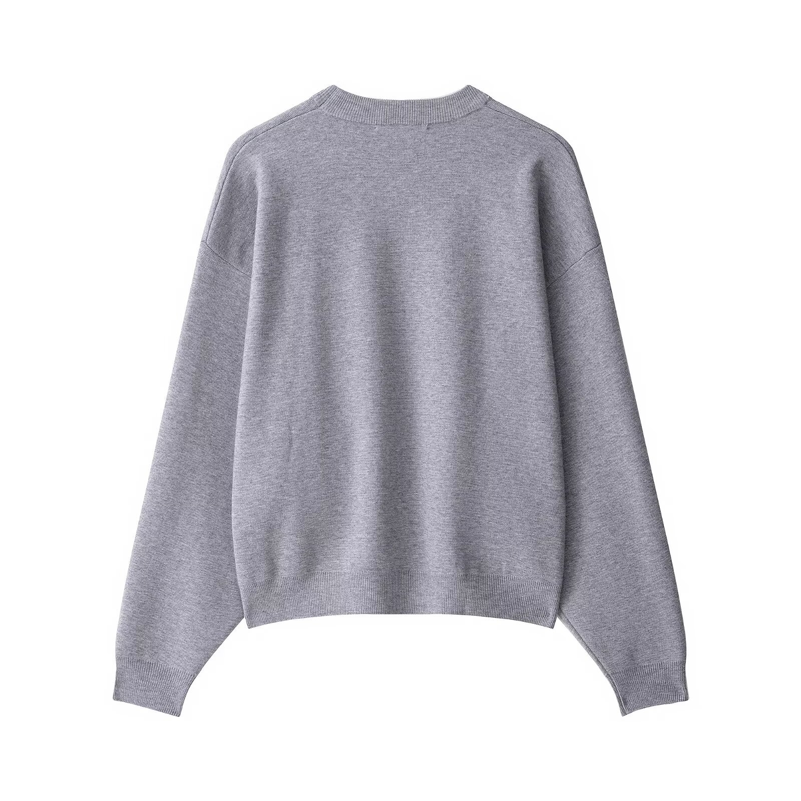 Ladies' Crew Collar Full Sleeve Bicolor Knit Sweater