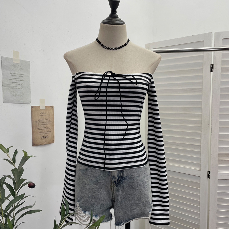 Celebrity Slim Fit Asymmetric Wrist-Length Crop Top