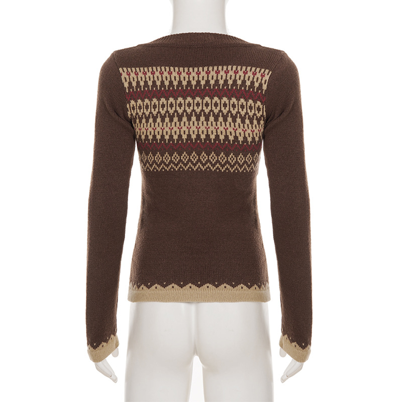 Two-tone Slim Thermal Henley Sweater