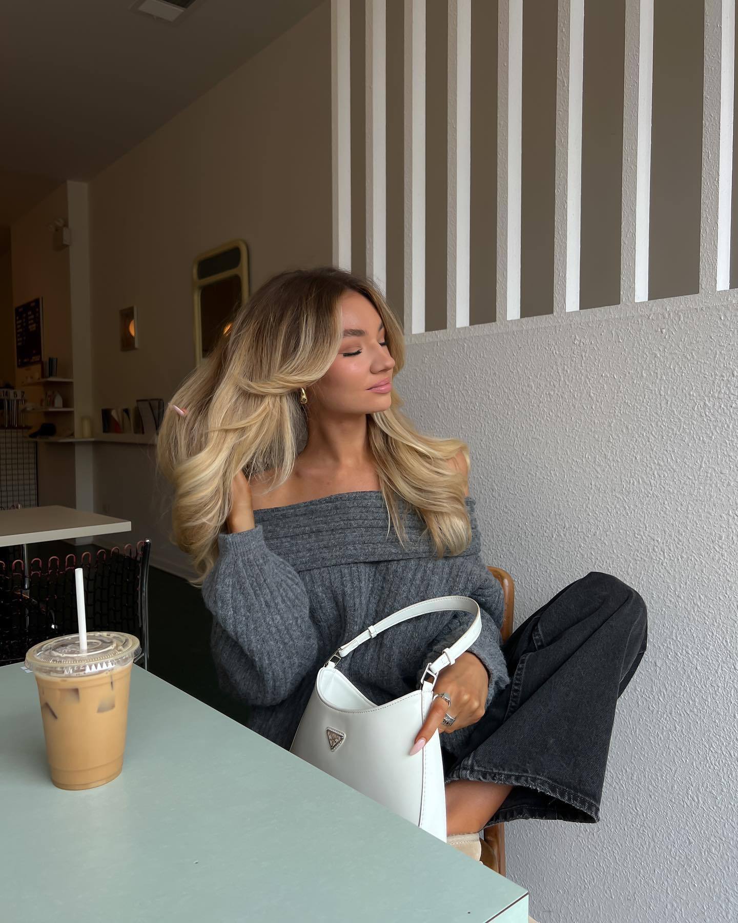 Women's autumn and winter clothing one neck off shoulder sexy slim fit solid color pullover sweater