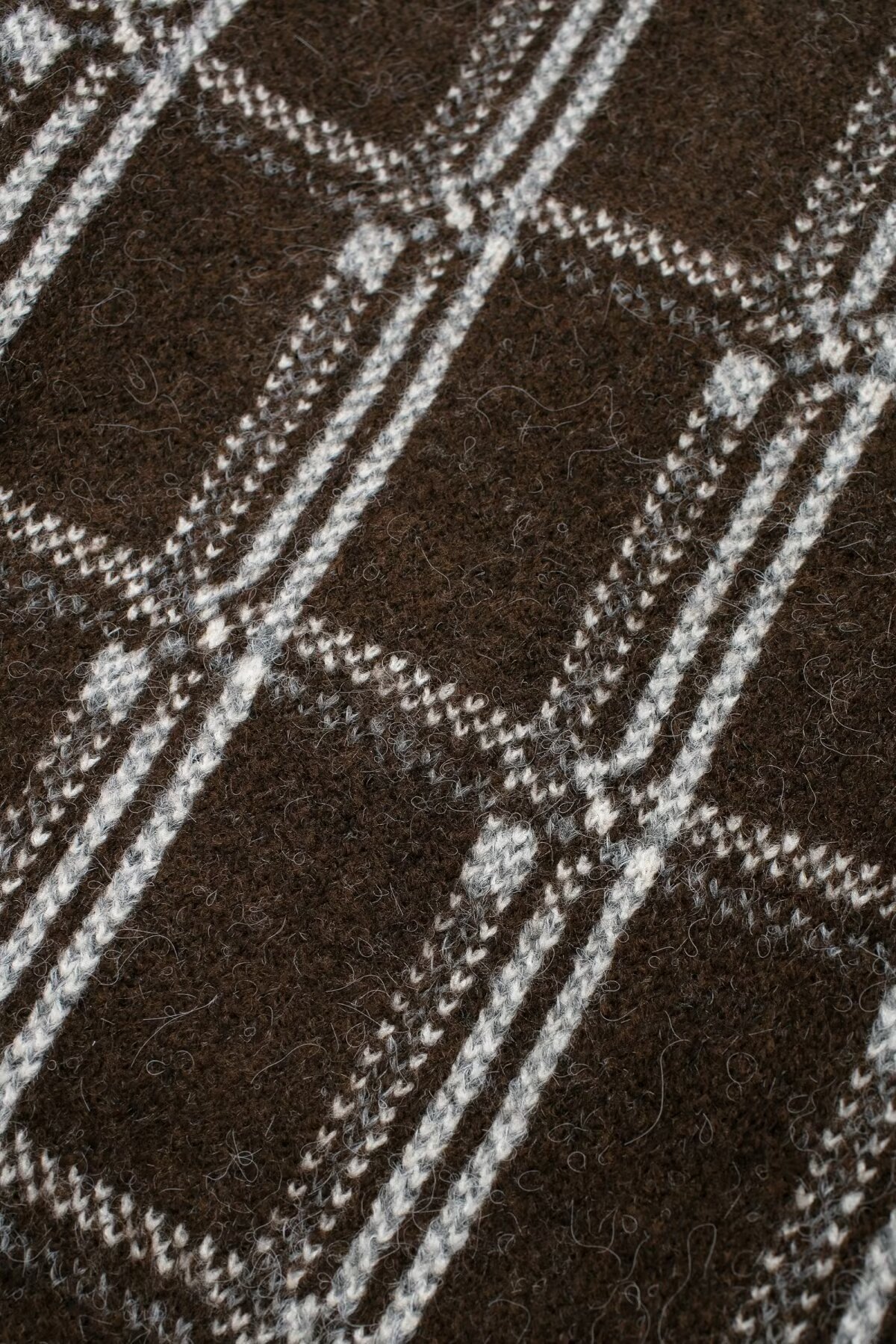 Checkered Crew Full Sleeve Knit Jacket