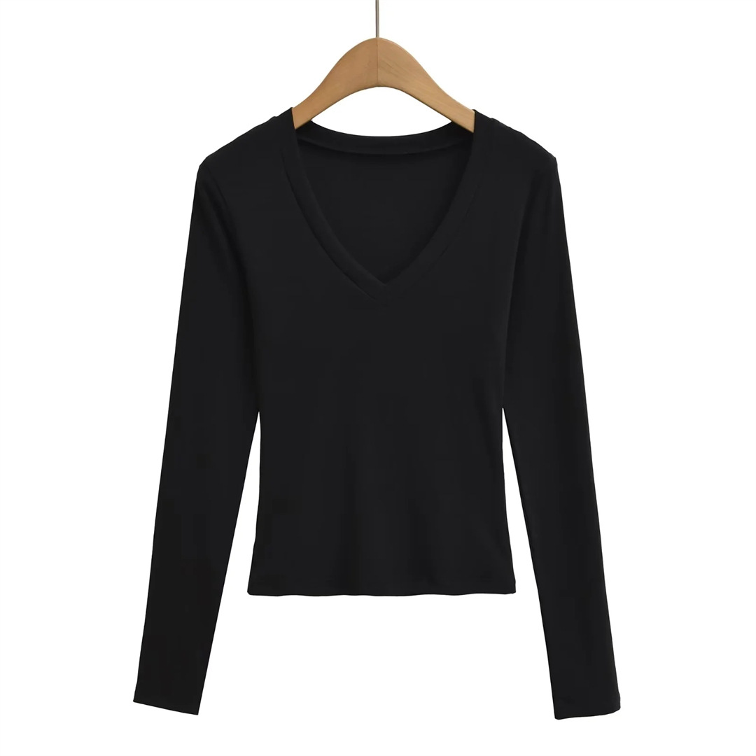 Plain Slim Fit Low Cut Wrist-Length Body Suit