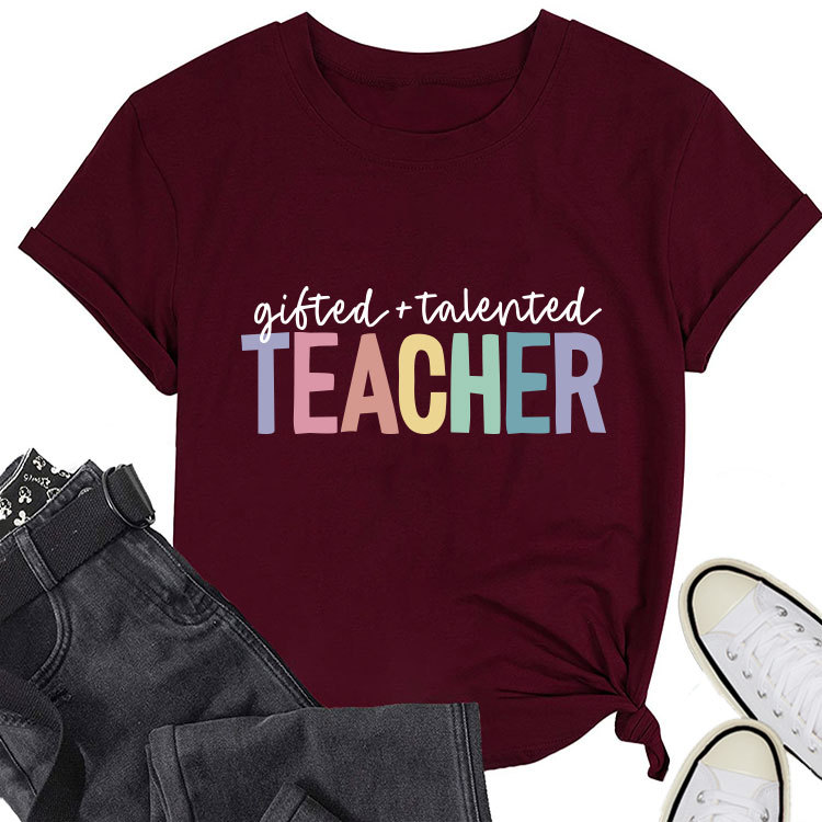 Ladies Geometric Print Crew Neck T-shirt