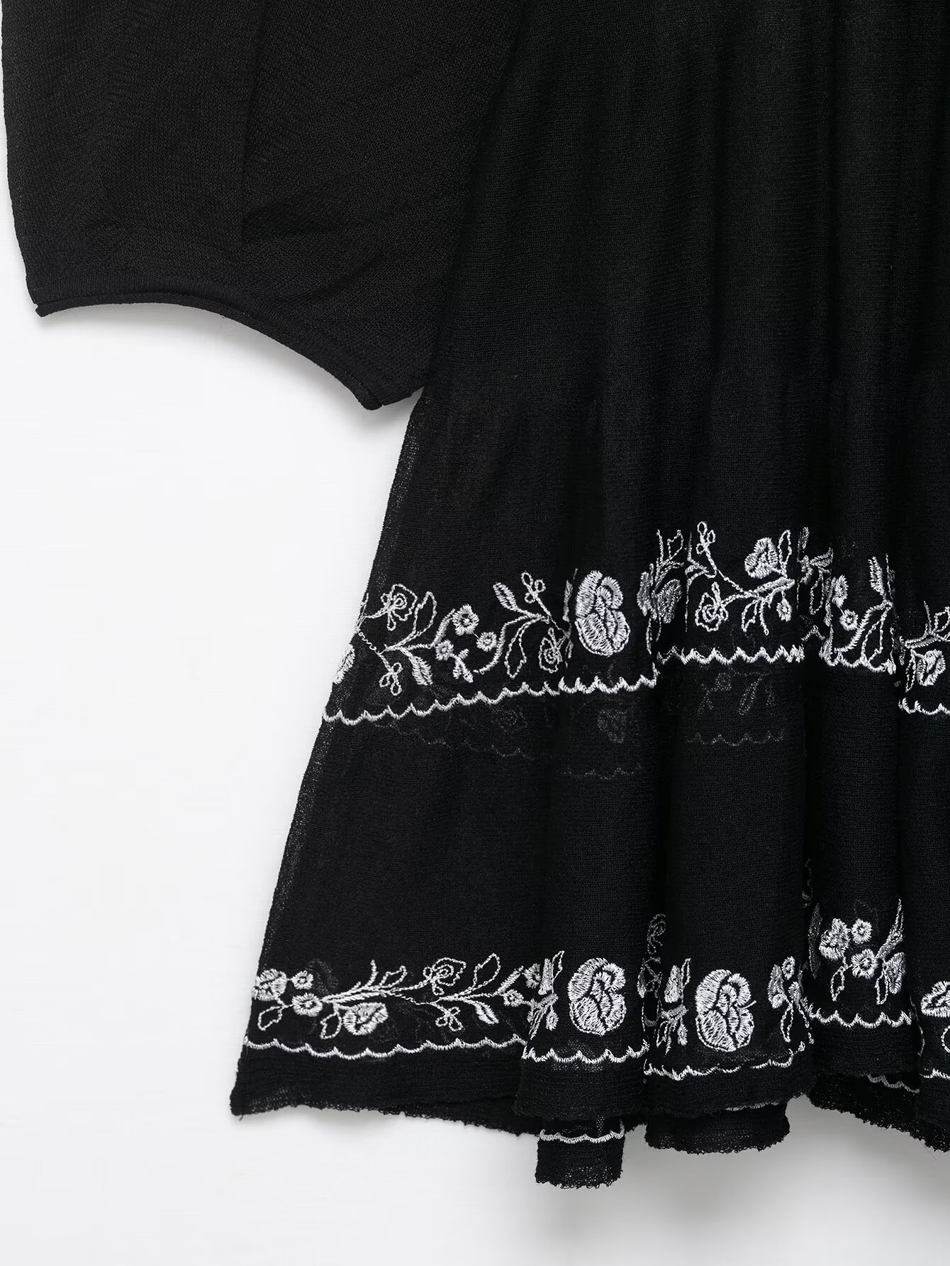 Women's Fashion Casual Embroidered Fine Knit Long Shirt
