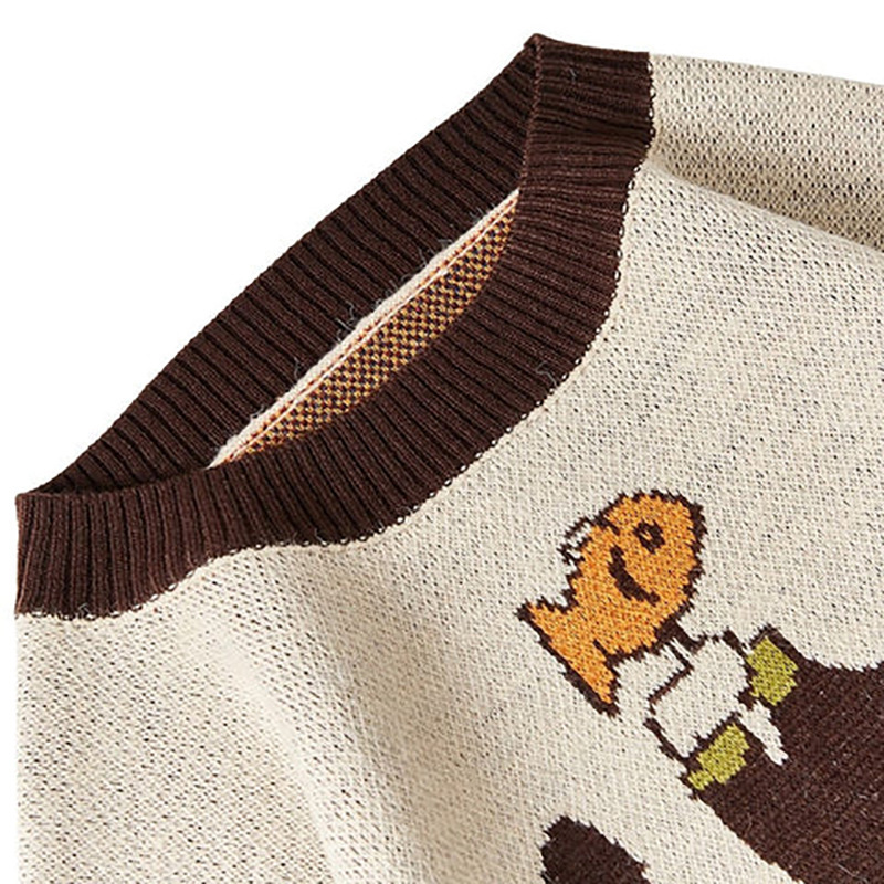 Colorful Feline And Aquatic Print Viscose Sweater