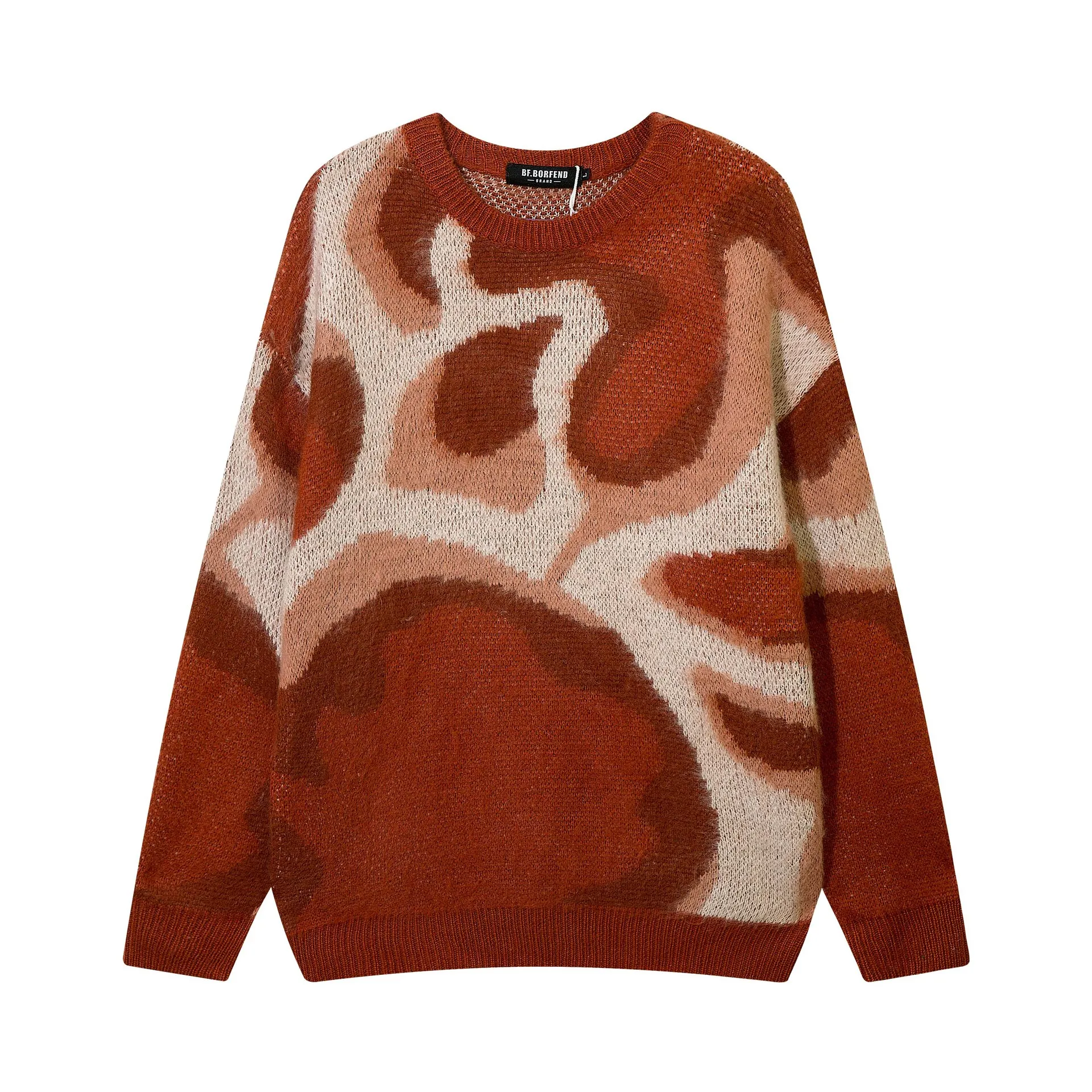 Men's Relaxed Fit Colorblock Crew Neck Sweater