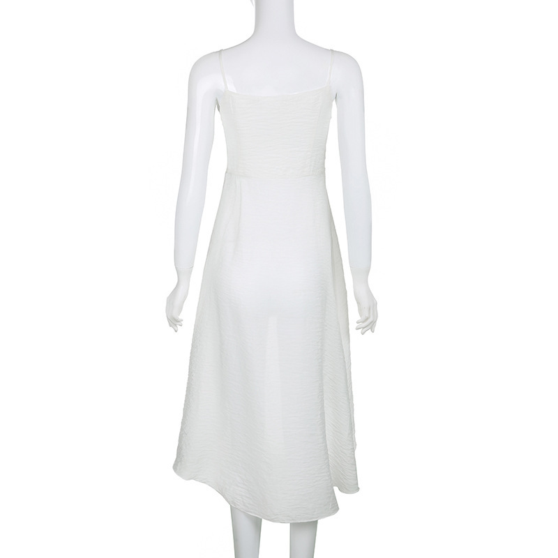 Plain Scoopneck Spandex Maxi Slit Cami and Corset