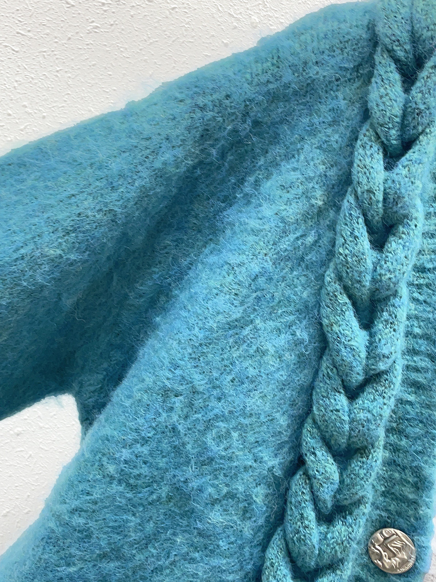 Ladies Colorblock Chunky Oversized Knitted Cardigan