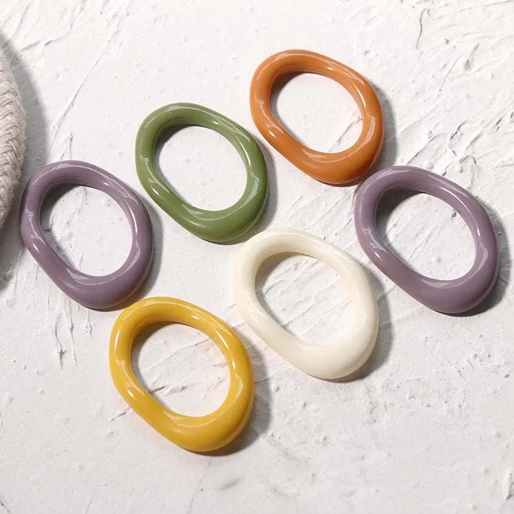 10pcs Spring Colours Acrylic Connector For DIY Making Necklace Earrings Handbag Chain Jewelry Accessories Findings & Component
