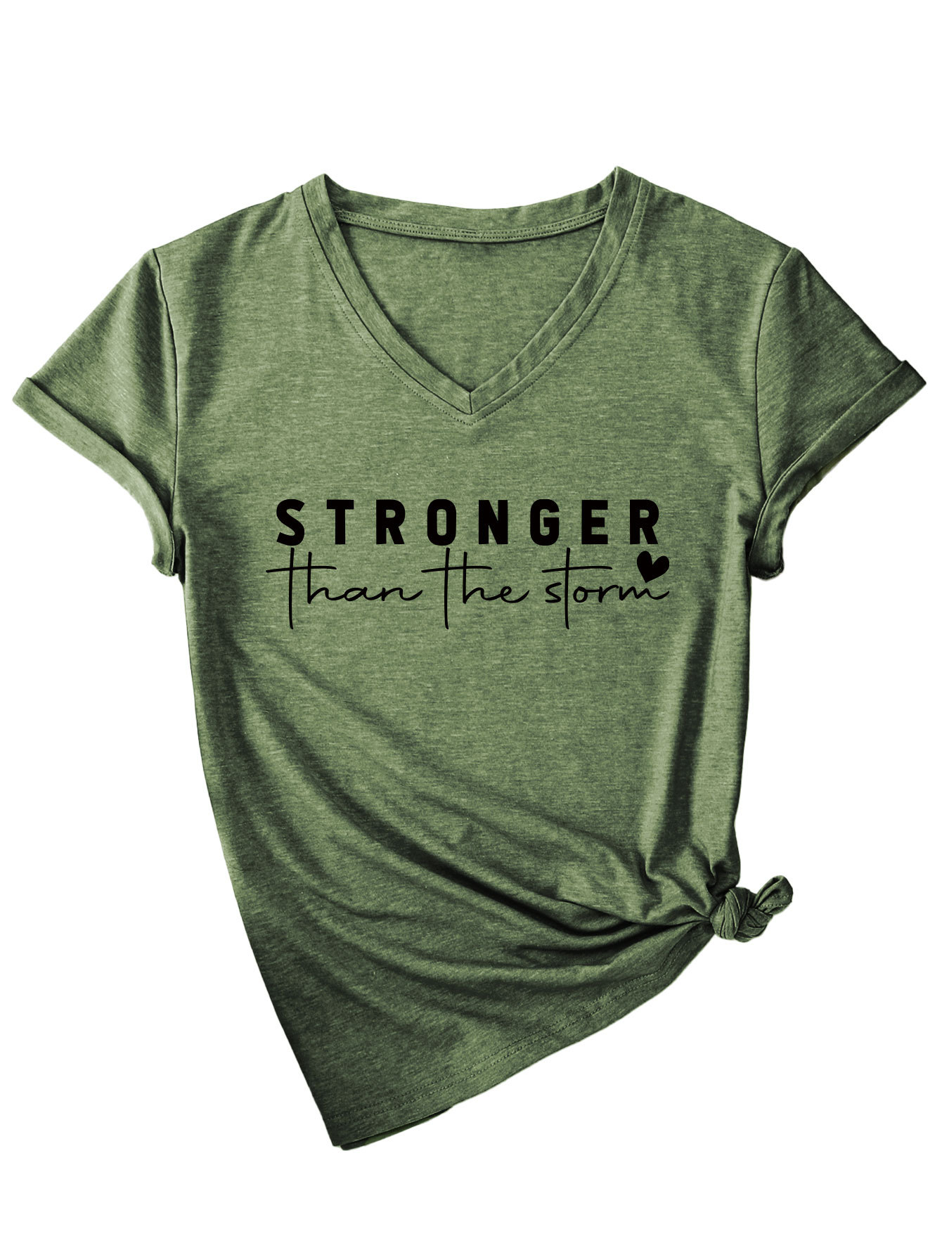 Geometric Print Plunge Front Ladies Tee
