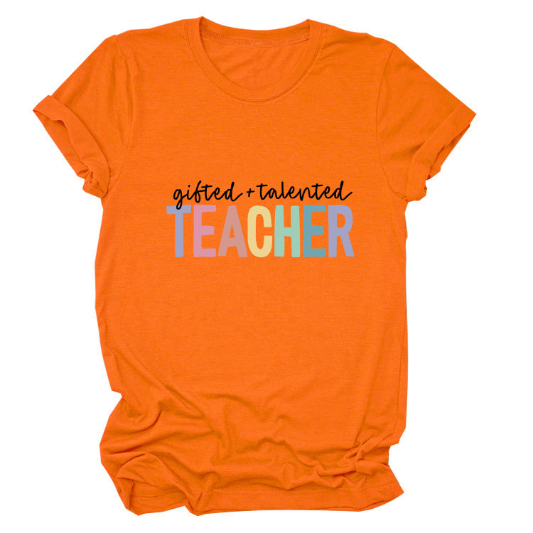 Ladies Geometric Print Crew Neck T-shirt