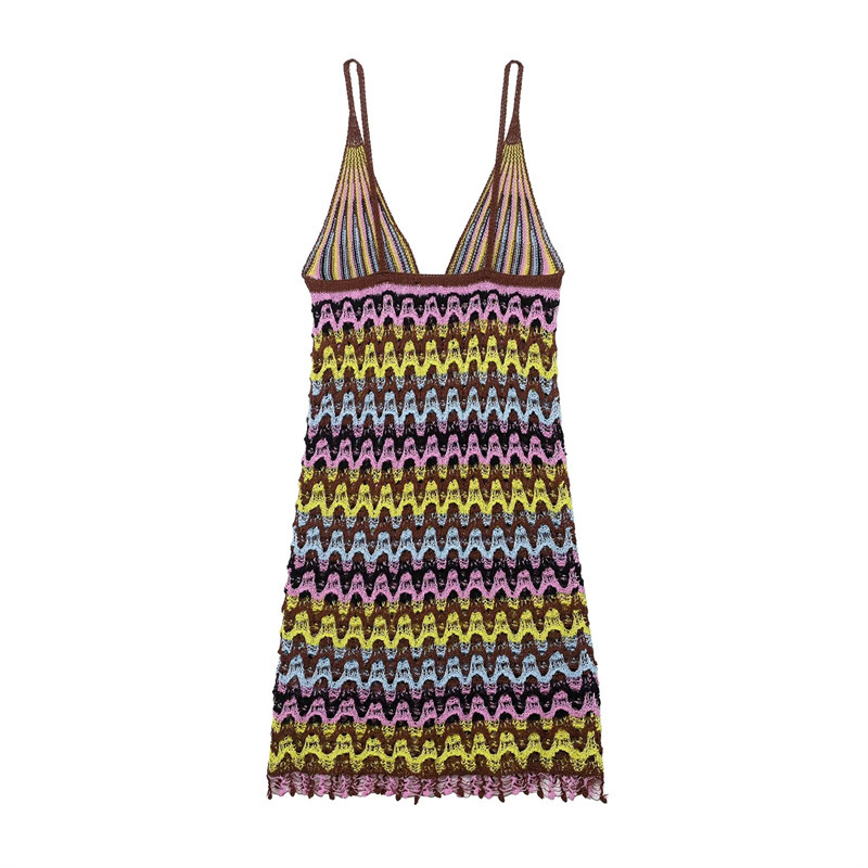 Ladies Strapless V-Neck Polyester Dress