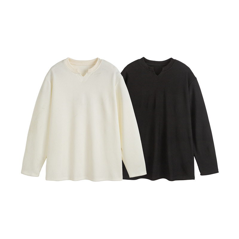 Loose Round Neck Long Sleeve T-Shirt for Men and Women