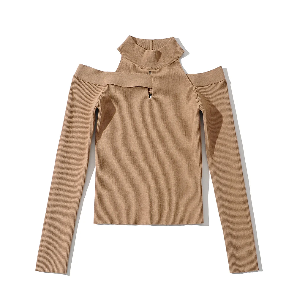 Blush Spandex Upper Arm Cutout Wrap Sweater