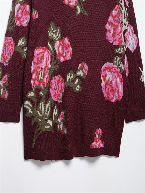 Ladies Crew Neck Polyester Button Front Cardigan