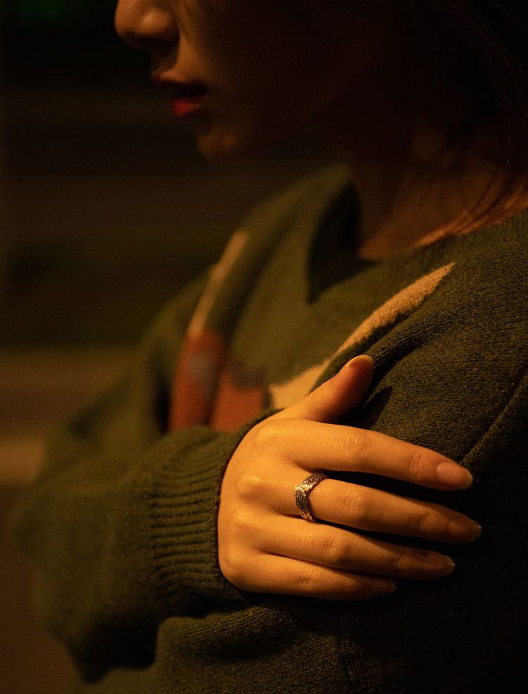 Original Design Angel A Silver plated Copper Couple's Ring for Men and Women